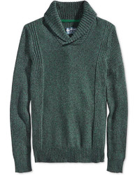 Темно-зеленый свитер с отложным воротником