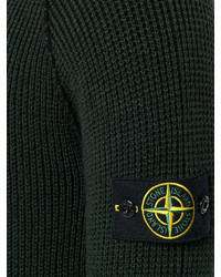 Мужской темно-зеленый свитер от Stone Island