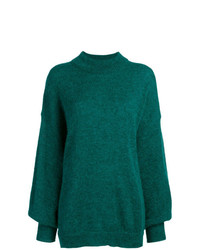Темно-зеленый свободный свитер от Fine Edge