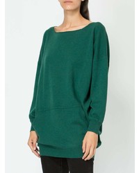 Темно-зеленый свободный свитер от Lamberto Losani