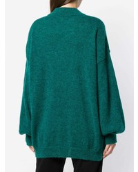 Темно-зеленый свободный свитер от Fine Edge