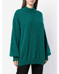 Темно-зеленый свободный свитер от Fine Edge