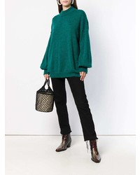 Темно-зеленый свободный свитер от Fine Edge