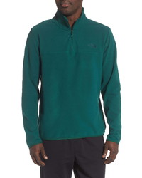 Темно-зеленый флисовый свитер с воротником на молнии