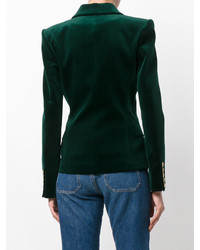 Женский темно-зеленый хлопковый двубортный пиджак от PIERRE BALMAIN