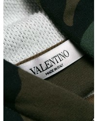Мужской темно-зеленый худи с камуфляжным принтом от Valentino