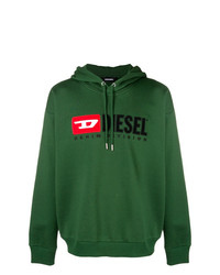 Мужской темно-зеленый худи с принтом от Diesel