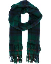 Мужской темно-зеленый шарф в шотландскую клетку от Comme des Garcons