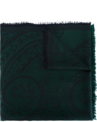 Женский темно-зеленый шарф с принтом от Etro