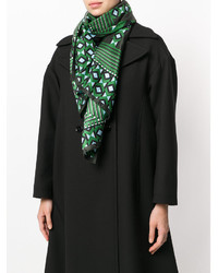 Женский темно-зеленый шарф с принтом от Fendi
