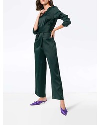 Темно-зеленый шелковый комбинезон от Sies Marjan