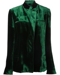 Женский темно-зеленый шелковый пиджак от Haider Ackermann