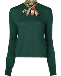Женский темно-зеленый шелковый свитер от Kolor