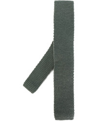 Мужской темно-зеленый шерстяной вязаный галстук от Eleventy