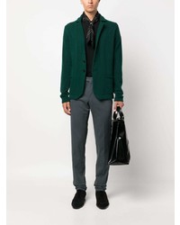 Мужской темно-зеленый шерстяной вязаный пиджак от Boglioli