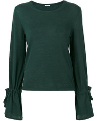 Женский темно-зеленый шерстяной вязаный свитер от P.A.R.O.S.H.