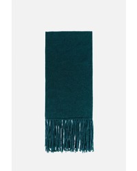 Мужской темно-зеленый шерстяной вязаный шарф от AMI Alexandre Mattiussi