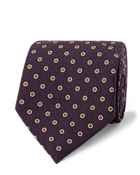 Мужской темно-зеленый шерстяной галстук в горошек от Dunhill