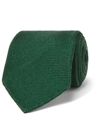 Мужской темно-зеленый шерстяной галстук от Drake's