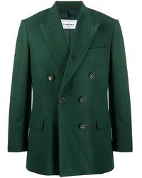 Мужской темно-зеленый шерстяной двубортный пиджак от Casablanca