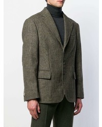 Мужской темно-зеленый шерстяной пиджак в клетку от Holland & Holland