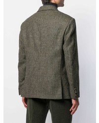 Мужской темно-зеленый шерстяной пиджак в клетку от Holland & Holland
