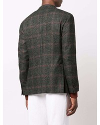 Мужской темно-зеленый шерстяной пиджак в шотландскую клетку от Luigi Bianchi Mantova