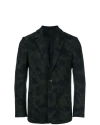 Мужской темно-зеленый шерстяной пиджак с камуфляжным принтом от Henrik Vibskov