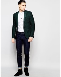 Мужской темно-зеленый шерстяной пиджак от Asos