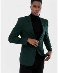 Мужской темно-зеленый шерстяной пиджак от ASOS DESIGN