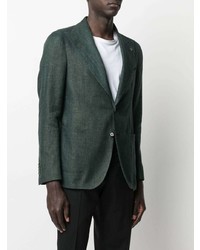 Мужской темно-зеленый шерстяной пиджак от Tagliatore