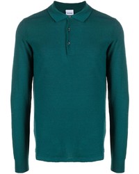 Мужской темно-зеленый шерстяной свитер с воротником поло от Aspesi