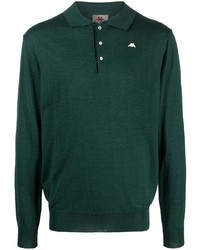 Мужской темно-зеленый шерстяной свитер с воротником поло от Kappa