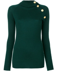 Женский темно-зеленый шерстяной свитер от PIERRE BALMAIN