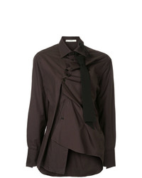 Темно-коричневая блуза на пуговицах от Aganovich