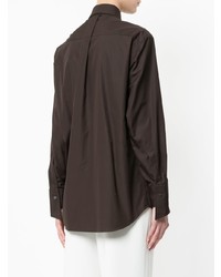 Темно-коричневая блуза на пуговицах от Aganovich