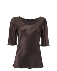 Темно-коричневая блуза с коротким рукавом от Gloria Coelho