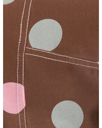 Темно-коричневая блузка в горошек от Marni