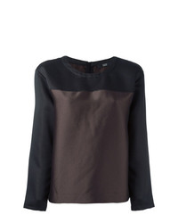 Темно-коричневая блузка с длинным рукавом от Steffen Schraut