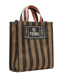 Мужская темно-коричневая большая сумка из плотной ткани от Fendi