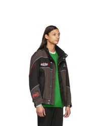 Мужская темно-коричневая ветровка с принтом от Givenchy