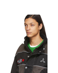 Мужская темно-коричневая ветровка с принтом от Givenchy