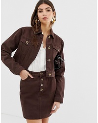 Женская темно-коричневая джинсовая куртка от ASOS DESIGN