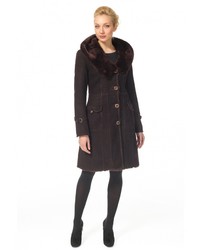 Женская темно-коричневая дубленка от Спартак