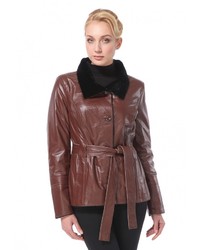 Женская темно-коричневая дубленка от Спартак