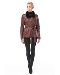 Женская темно-коричневая дубленка от Спартак