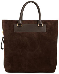 Темно-коричневая замшевая большая сумка