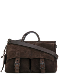Темно-коричневая замшевая большая сумка от Marsèll