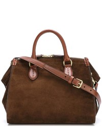 Темно-коричневая замшевая большая сумка от Ralph Lauren