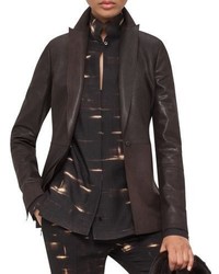 Темно-коричневая замшевая куртка